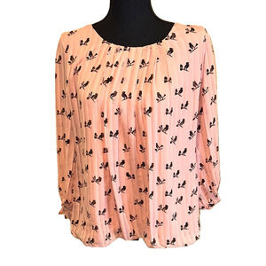 SARA MICHELLE Pink AND Black Women's Blouse